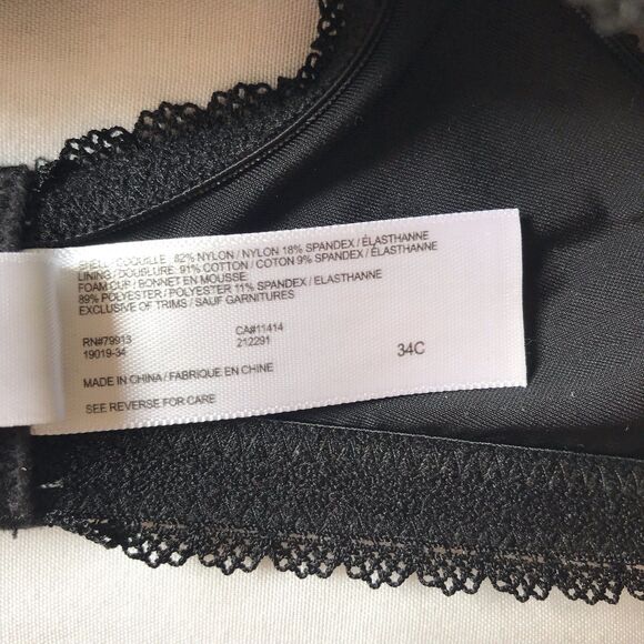 A Pea in the Pod Molded Cup Wireless Snap Nursing Maternity Bra Black Size 34C - Picture 3 of 8